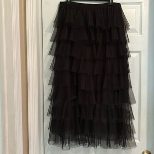 Black layered tulle skirt